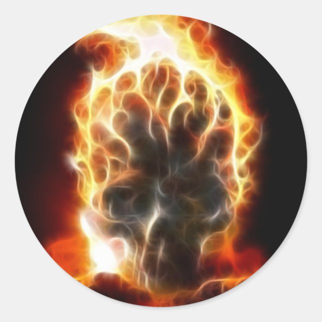 Skull Atomic Bomb Classic Round Sticker (Front)