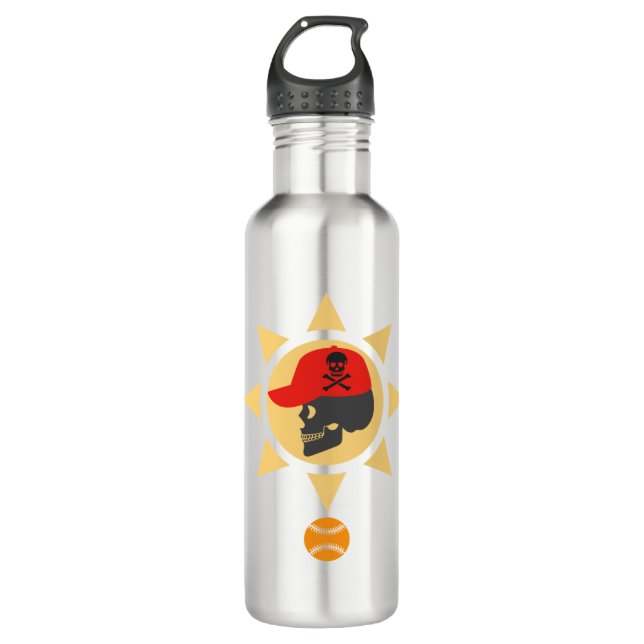 Skull Baseball 710 Ml Water Bottle (Front)