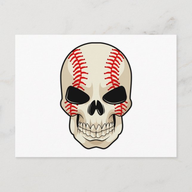 Skull Baseball Sports Postcard (Front)