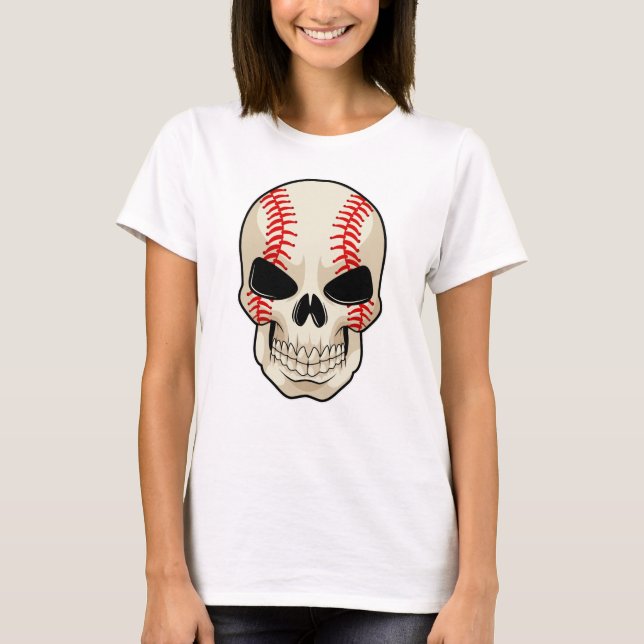Skull Baseball Sports T-Shirt (Front)