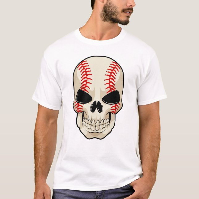 Skull Baseball Sports T-Shirt (Front)