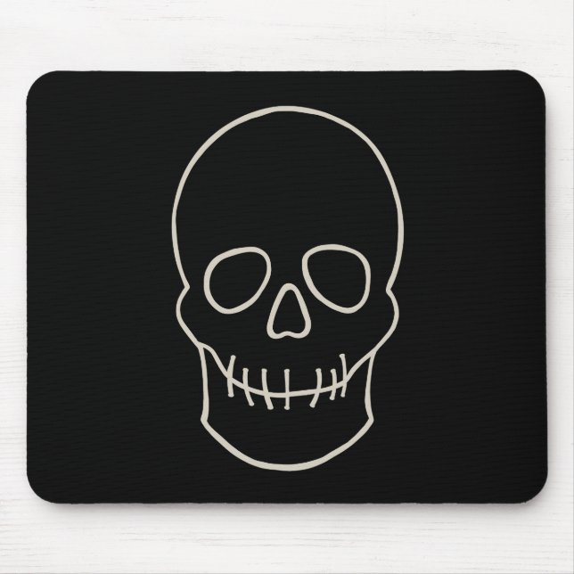 Skull - Bat Black and Bone White Mouse Pad (Front)