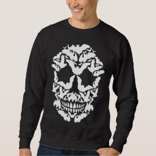 Skull Bat Skeleton Halloween Costume Scary Carniva Sweatshirt