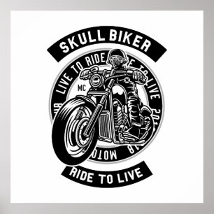 Skull Biker Poster