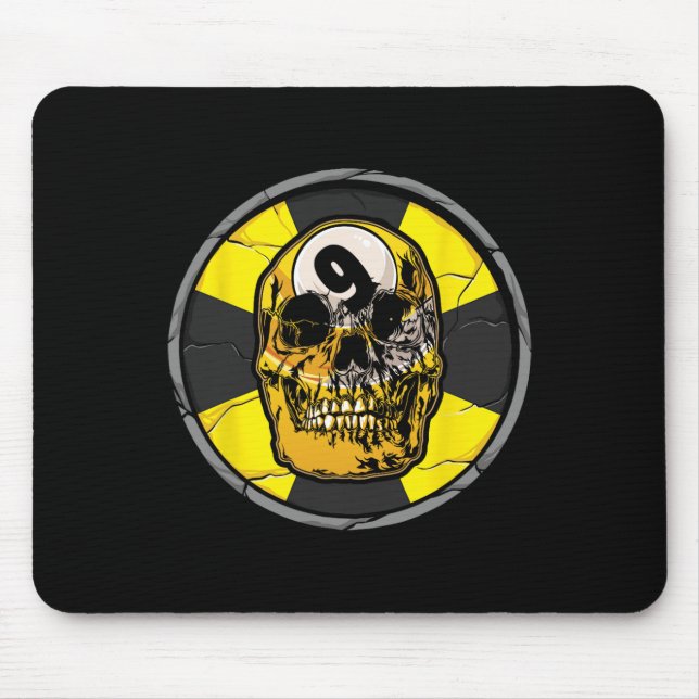 Skull Billiards Snooker Billiard 9 Ll Player Cue S Mouse Pad (Front)