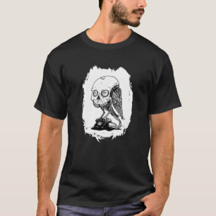 Skull Bird Standing on a Rotary Telephone T-Shirt