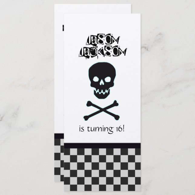 Skull Birthday Party Invitation (Front/Back)