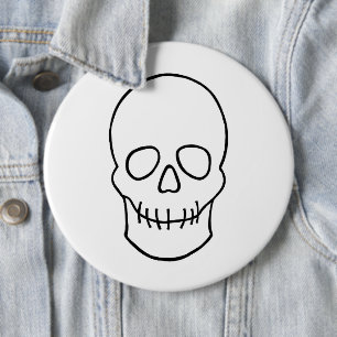 Skull - Black and White 6 Cm Round Badge