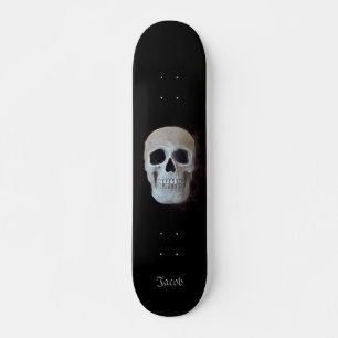 Skull Black And White Gothic Trendy Art Design Skateboard
