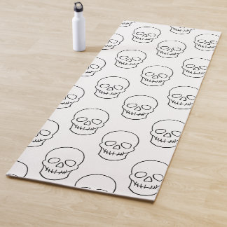 Skull - Black and White Yoga Mat