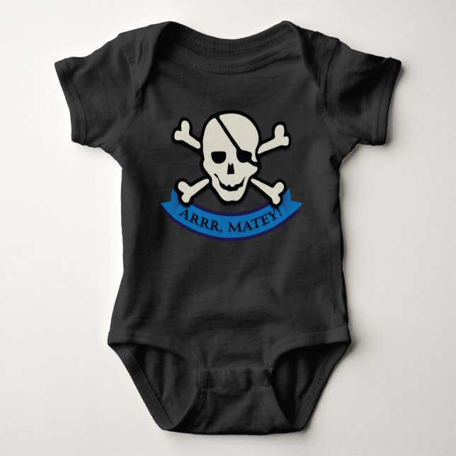 Skull - Black Baby Jersey Bodysuit (Front)