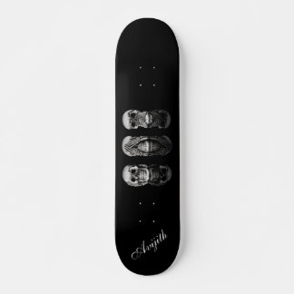 Skull Black blue Modern Custom  Skateboard