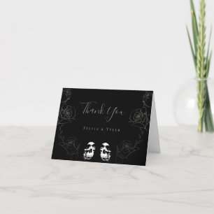 Skull Black Grey Til Death Do Us Part Wedding Thank You Card