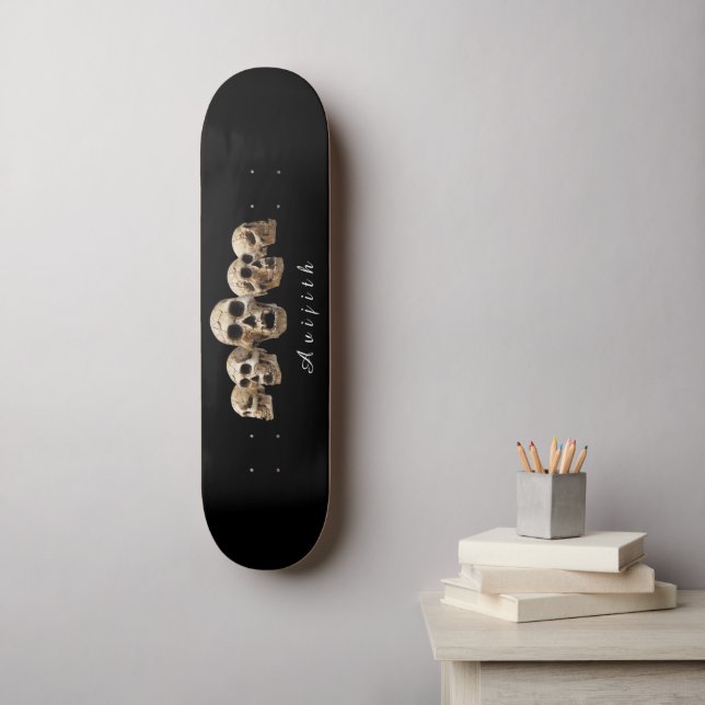 Skull Black Modern Custom  Skateboard (Wall Art)