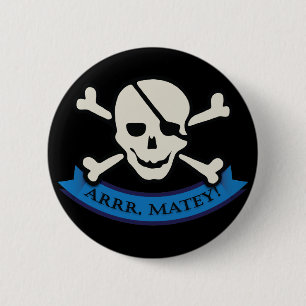 Skull - Black Standard, 2¼ Inch Round Button