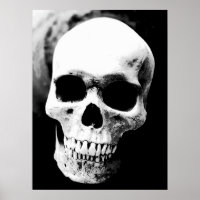 Skull Black White Fantasy Metal Rock