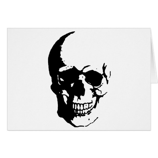 Skull - Black & White Metal Fantasy Art (Front Horizontal)