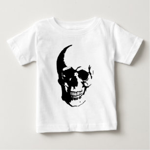 Skull - Black & White Metal Fantasy Art Baby T-Shirt