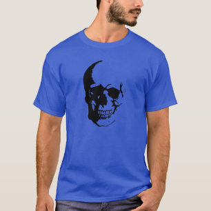 Skull - Black & White Metal Fantasy Art T-Shirt