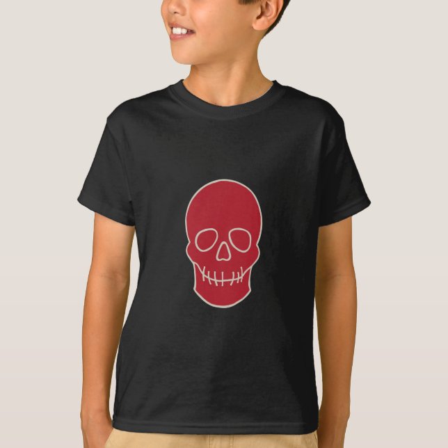 Skull - Blood Red and Bone T-Shirt (Front)
