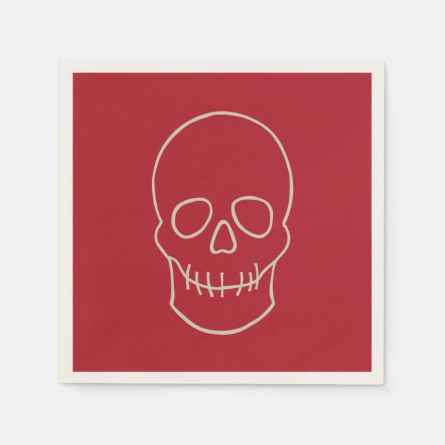 Skull - Blood Red and Bone White Napkin (Front)