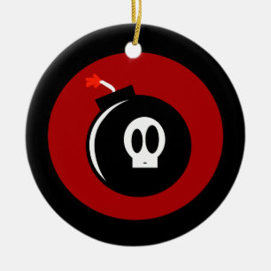 Skull Bomb Ceramic Tree Decoration