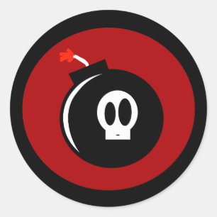 Skull Bomb Classic Round Sticker
