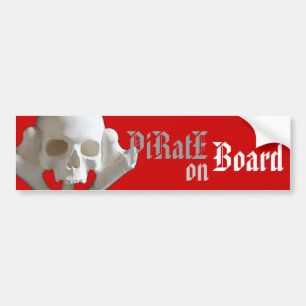 Skull & Bone Pirate Skeleton Car Bumper Stickers