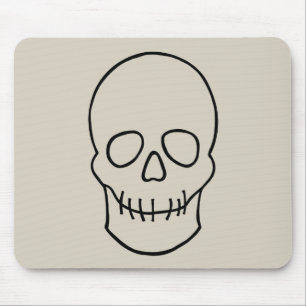 Skull - Bone White and Bat Black Mouse Pad