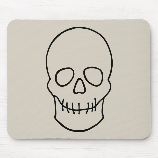 Skull - Bone White and Bat Black Mouse Pad (Front)
