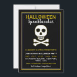 Skull & Bones, Gold Halloween Party<br><div class="desc">These invitations are perfect for anyone planning a Halloween celebration. The design features a skull & bones on the front and a tiled skull & bones design on the back and is finished with matching editable wording. This gothic design can be personalized to suit your special event and will be...</div>