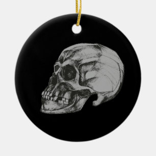Skull & Bones Halloween Ceramic Tree Decoration
