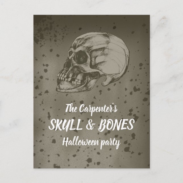 Skull & Bones Halloween Postcard (Front)