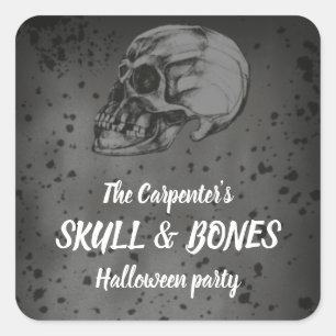 Skull & Bones Halloween Square Sticker