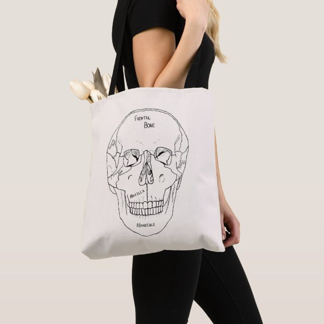 Skull Bones - Labelled Tote Bag (Close Up)