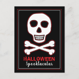 Skull & Bones, Red Halloween Party Invitation