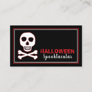 Skull & Bones, Red Halloween Party Invitation