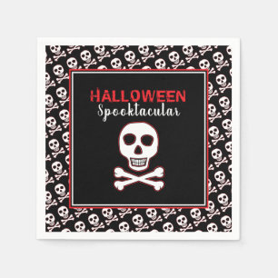 Skull & Bones, Red Halloween Party Napkin