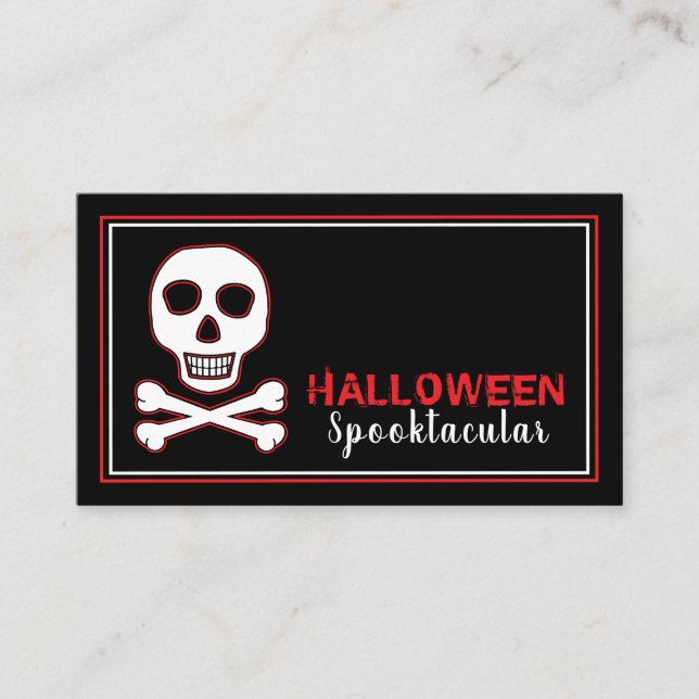 Skull & Bones, Red Halloween Party Ticket Invite (Front)