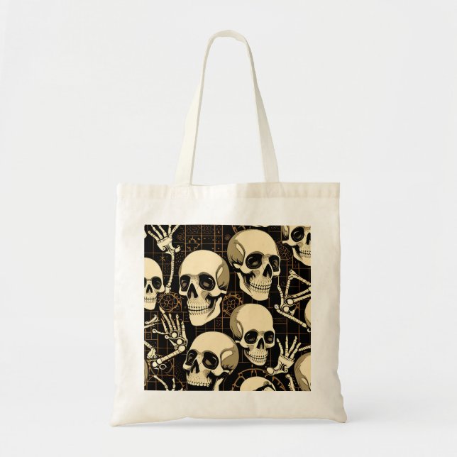 Skull bones skateboard tote bag (Front)