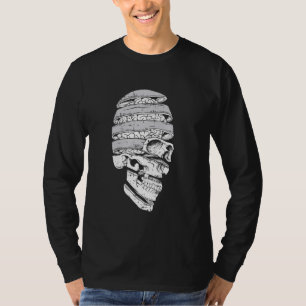 Skull Brain Halloween Spooky Skeleton Bones Goth G T-Shirt