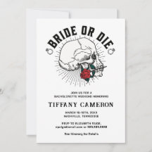 Skull Bride or Die Gothic Bachelorette Party
