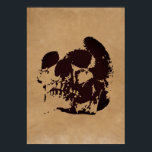 Skull Brown Pop Art Poster<br><div class="desc">Fantasy Art Skull Skeleton Poster Print - Black & Red Heavy Metal Punk Rock College Pop Art</div>