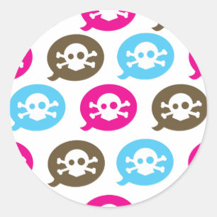 Skull Bubbles Classic Round Sticker