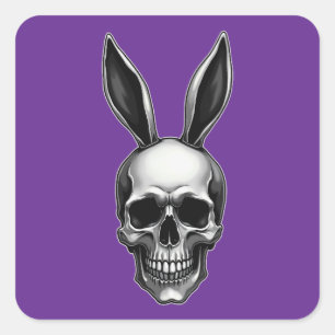 Skull Bunny – Dark Gothic Easter - Autocolante Square Sticker