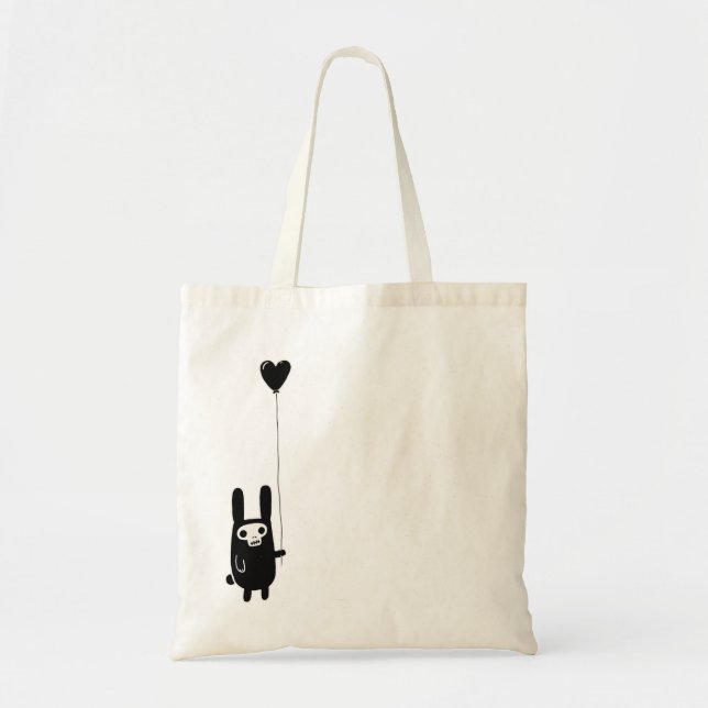 Skull Bunny with Balloon tote bag candy (Front)