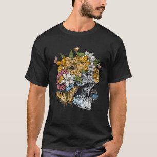 Skull Butterflies Butterfly Lover Gardener Entomol T-Shirt