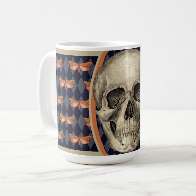 Skull & Butterflies Coffee Mug (Front Left)
