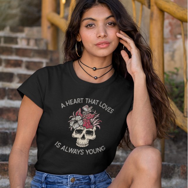 Skull Butterfly Flower Heart Love Quote T-Shirt (Creator Uploaded)