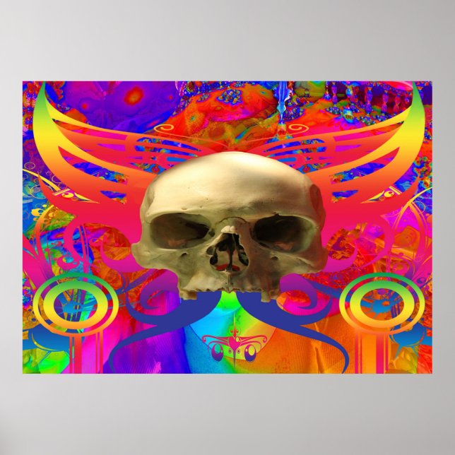 Skull Butterfly in Colour Poster (Front)